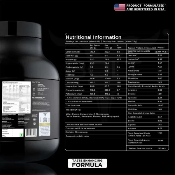 Bolt 100% Whey Protein Super-Charged With Phycocyanin