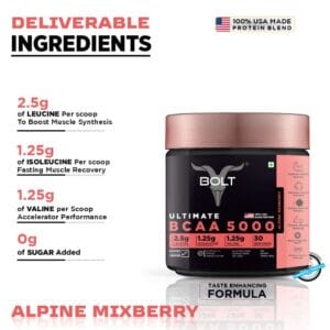 Bolt Ultimate BCAA 5000 Well-Founded 2:1:1 Leucine, Isoleucine & Valline