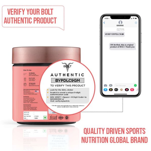 Bolt Ultimate BCAA 5000 Well-Founded 2:1:1 Leucine, Isoleucine & Valline