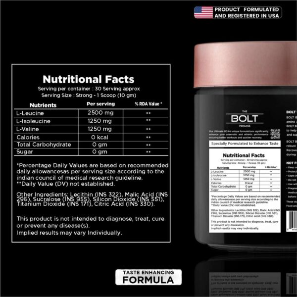 Bolt Ultimate BCAA 5000 Well-Founded 2:1:1 Leucine, Isoleucine & Valline