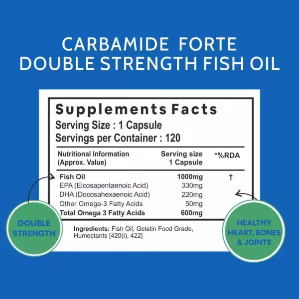 Carbamide Forte Double Strength Fish Oil 1000mg with Omega 3 600mg - product image