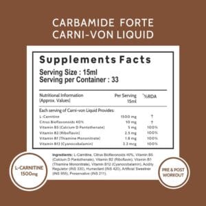 Carbamide Forte L Carnitine Liquid Supplement with 1500mg of Pure L-Carnitine