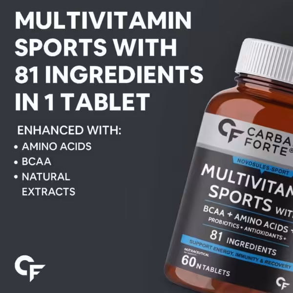 Carbamide Forte Multivitamin Sports Tablets for Men & Women w/ BCAA, Amino Acids, Probiotics & Antioxidants - product image