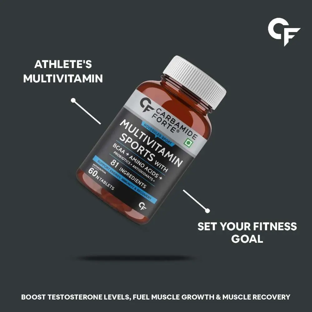Carbamide Forte Multivitamin Sports Tablets for Men & Women w/ BCAA, Amino Acids, Probiotics & Antioxidants - product image