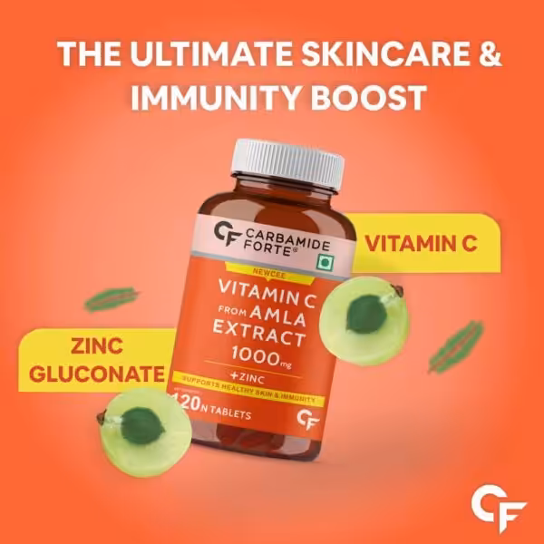 Carbamide Forte Natural Vitamin C 1000mg Amla Extract With Zinc For Immunity & Skincare - product image