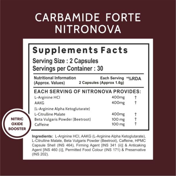 Carbamide Forte Nitric Oxide L-Arginine Supplement For Men 1200mg