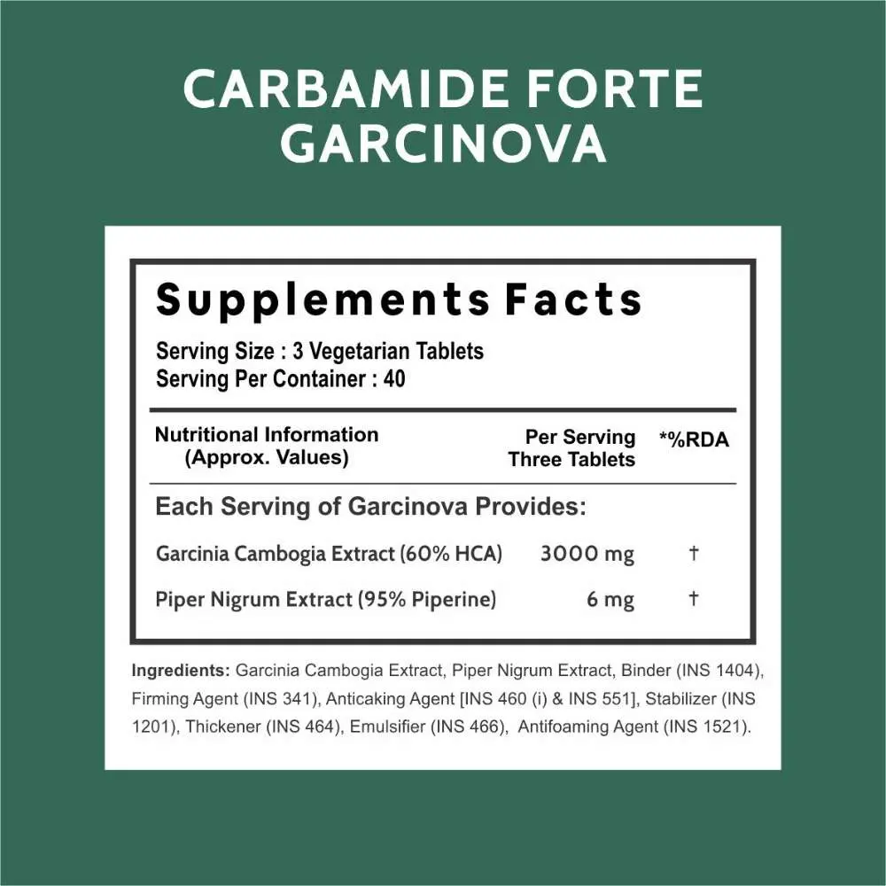 Carbamide Forte Garcinia Cambogia 3000mg for Weight Loss Supplement, 60% HCA & Chromium - Image 2