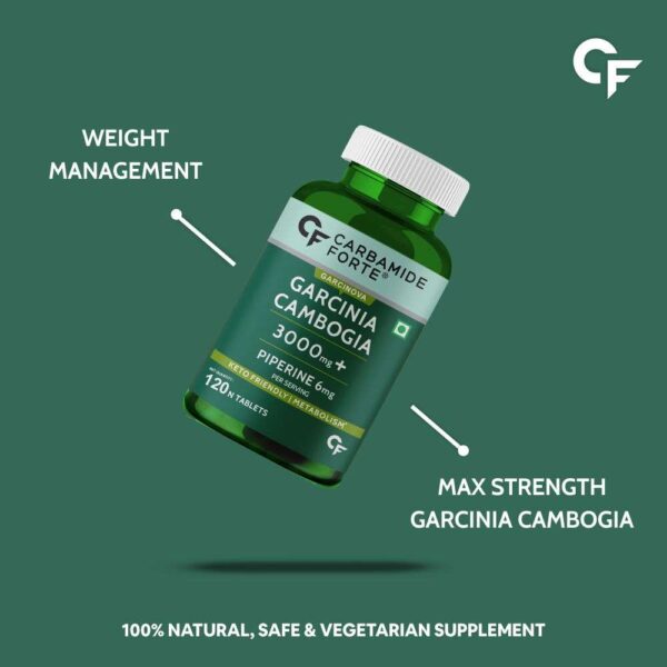 Carbamide Forte Garcinia Cambogia 3000mg for Weight Loss Supplement, 60% HCA & Chromium