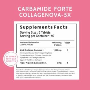 Carbamide Forte Hydrolyzed Multi Collagen Peptide – All 5 Types of Collagen Including TYPE I, II, III, V & X