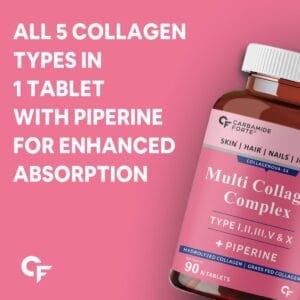 Carbamide Forte Hydrolyzed Multi Collagen Peptide – All 5 Types of Collagen Including TYPE I, II, III, V & X