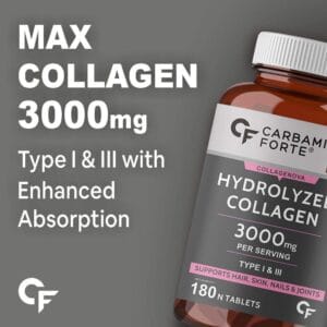 Carbamide Forte Hydrolyzed Collagen Peptides – 3000mg with Type 1 & 3 Collagen