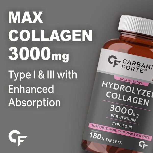 Carbamide Forte Hydrolyzed Collagen Peptides – 3000mg with Type 1 & 3 Collagen