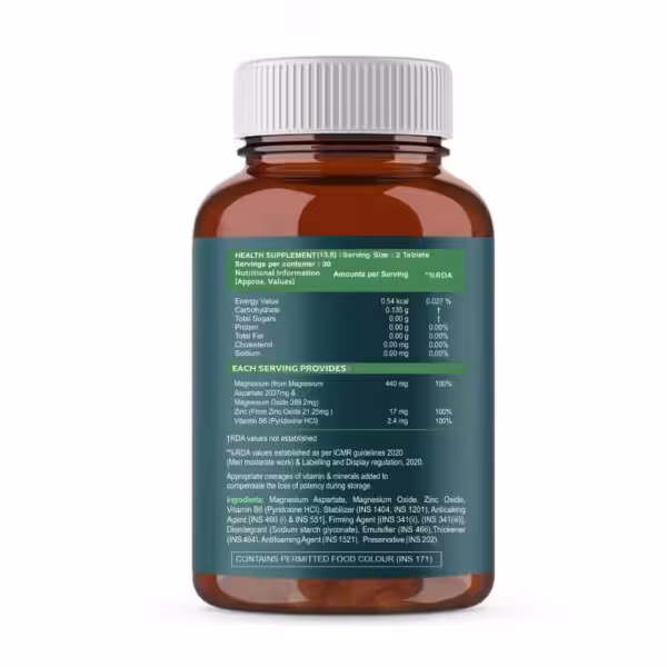 Carbamide Forte ZMA Supplements for Men & Women – Zinc, Magnesium Aspartate & Vitamin B6 - product image