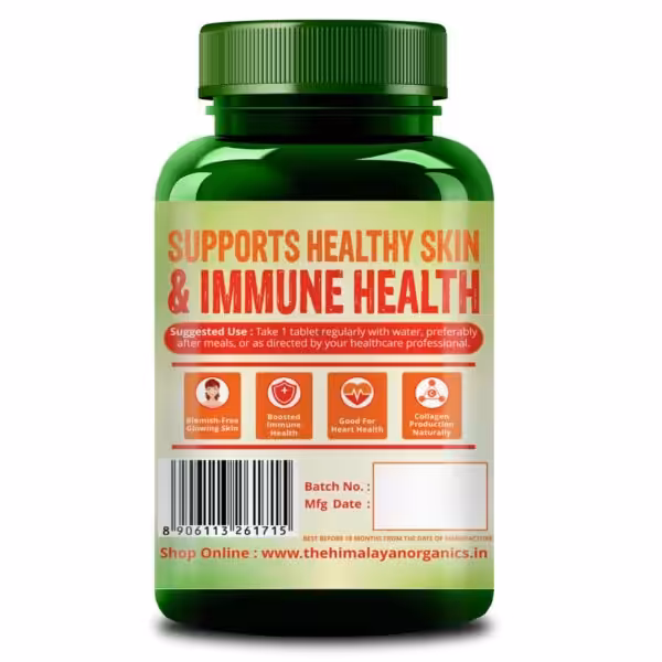 Himalayan Organics Vitamin C 1000mg Tablets from Natural Fruits – Immunity, Antioxidant & Skin Care - product image