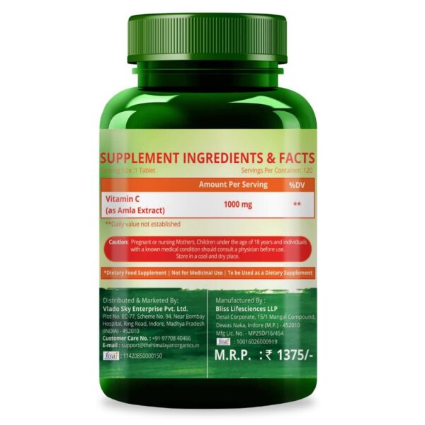 Himalayan Organics Vitamin C 1000mg Tablets from Natural Fruits – Immunity, Antioxidant & Skin Care