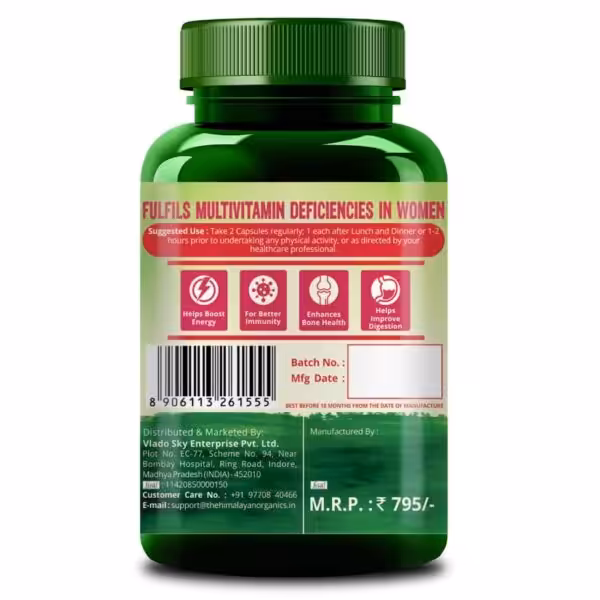 Himalayan Organics Whole Food Multivitamin for Women – With Natural Vitamins, Minerals, Extracts - product image