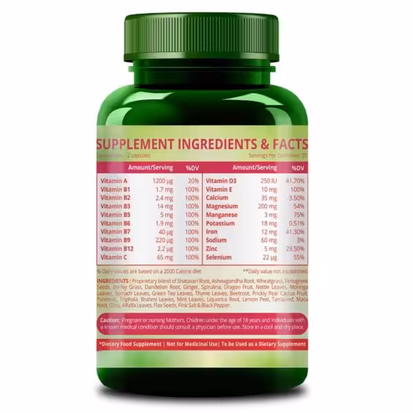 Himalayan Organics Whole Food Multivitamin for Women – With Natural Vitamins, Minerals, Extracts - product image