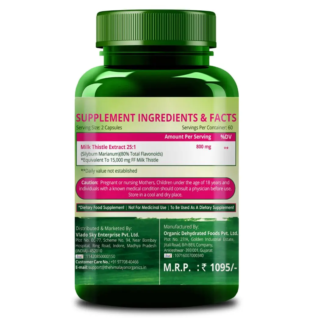 Himalayan Organics Milk Thistle Extract Silymarin 800mg - Image 2