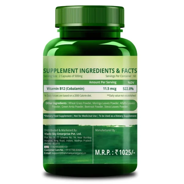 Himalayan Organics Plant Based Vitamin B12 Natural