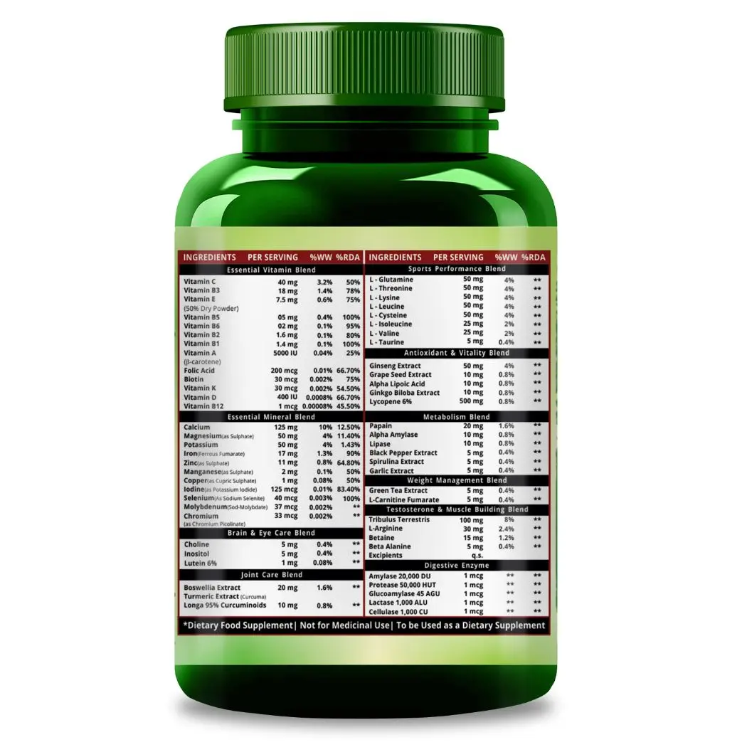 Himalayan Organics Men’s Multivitamin Sports with 60 + Vital Nutrients & 14 Performance Blends with Probiotics - Image 2