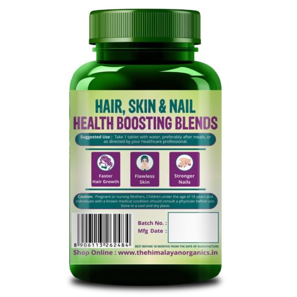 Himalayan Organics Biotin 10000mcg with Keratin + Piperine Supplement – Healthy Hair, Skin & Nails