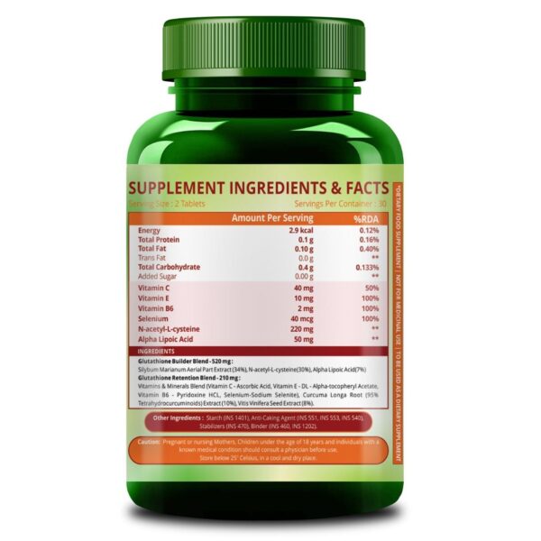 Himalayan Organics Glutathione Builder | Anti-Ageing & Skin Brightening with (Vitamin C, E, B6 & Curcumin)