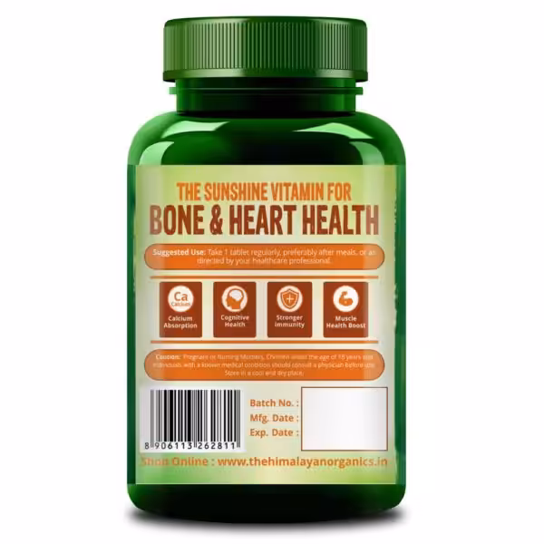 Himalayan Organics Vitamin D3 2000 IU Supplement + Vitamin K2 as Mk7 - product image