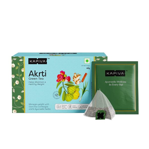Kapiva Akrti Green Tea | Helps Maintain Healthy Weight | Enriched with Garcinia Cambogia, Lemongrass and Others