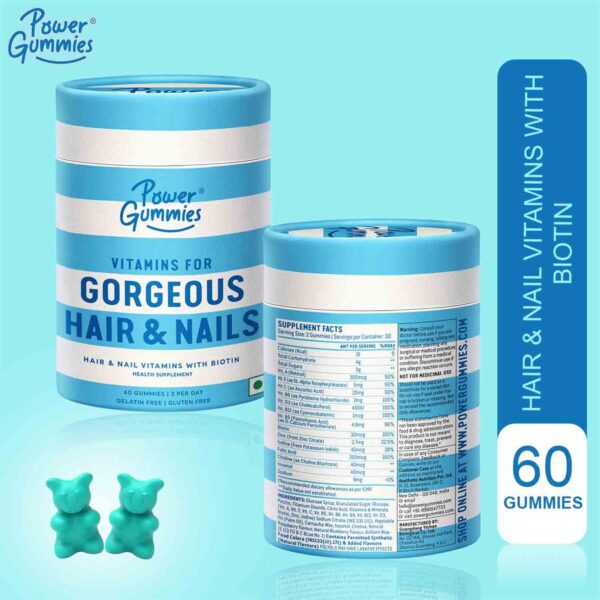 Power Gummies Gorgeous Hair & Nails with Biotin