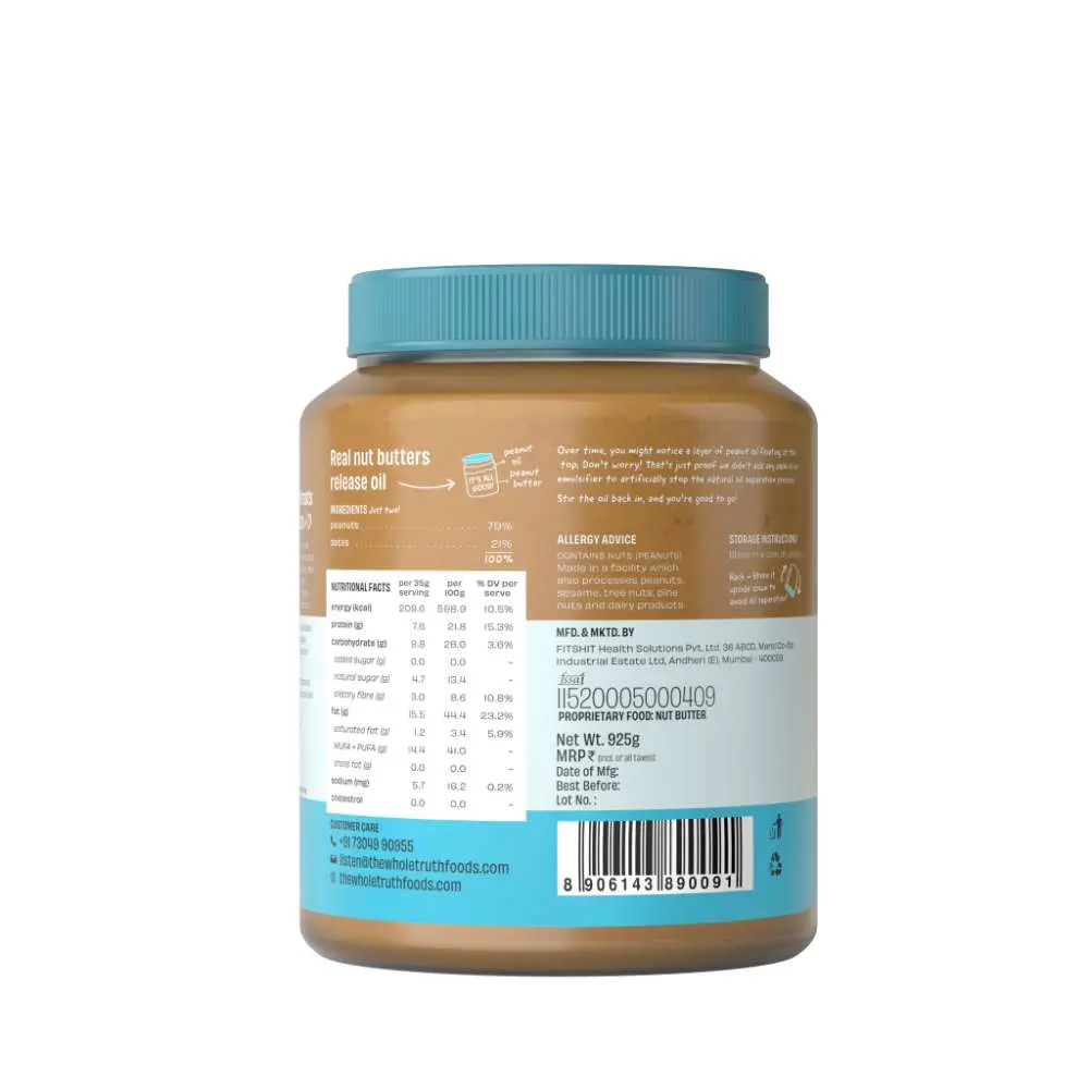 The Whole Truth Sweetened Peanut Butter – Crunchy & Natural - Image 2