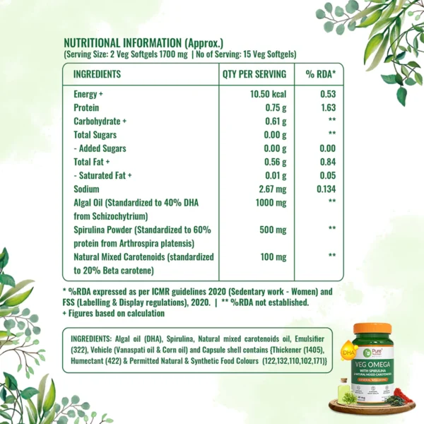 Pure Nutrition Veg Omega 1700mg