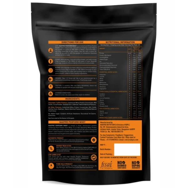 Nakpro Perform Whey Protein Supplement Powder