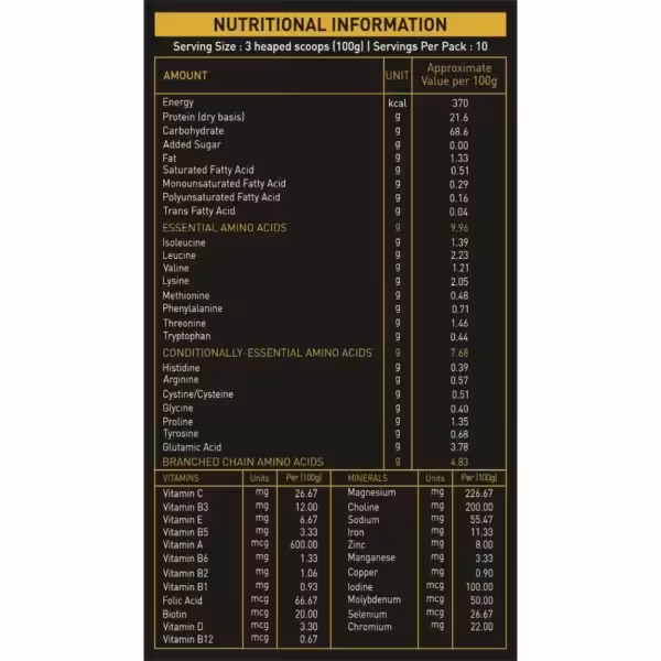 Nakpro Nutrition Gold Mass Gainer Protein Powder Supplement with Vitamin & Minerals - product image