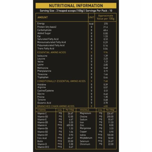 Nakpro Nutrition Gold Mass Gainer Protein Powder Supplement with Vitamin & Minerals
