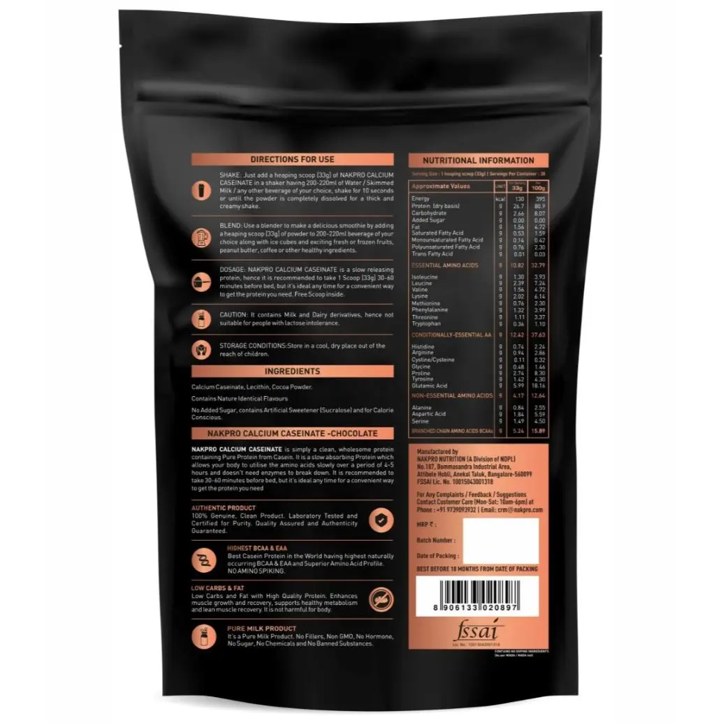 Nakpro Calcium Caseinate – Slow Digesting Casein Protein Powder - Image 3