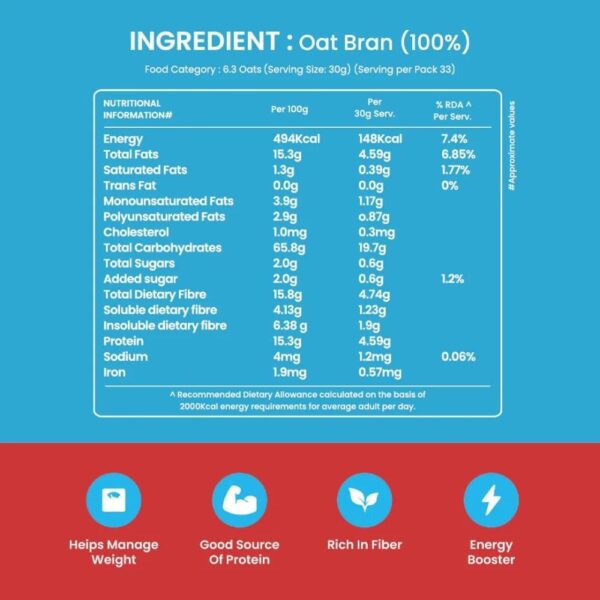 Suprfit 100% Natural Oat Bran