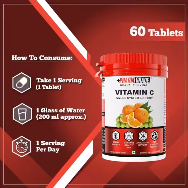 PharmGrade Healthy Living Vitamin C 500mg - product image