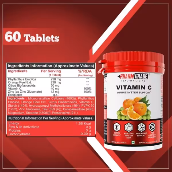PharmGrade Healthy Living Vitamin C 500mg - product image