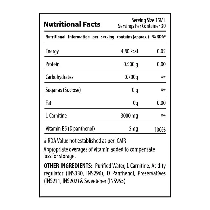 QNT L Carnitine 3000 Liquid - Image 2