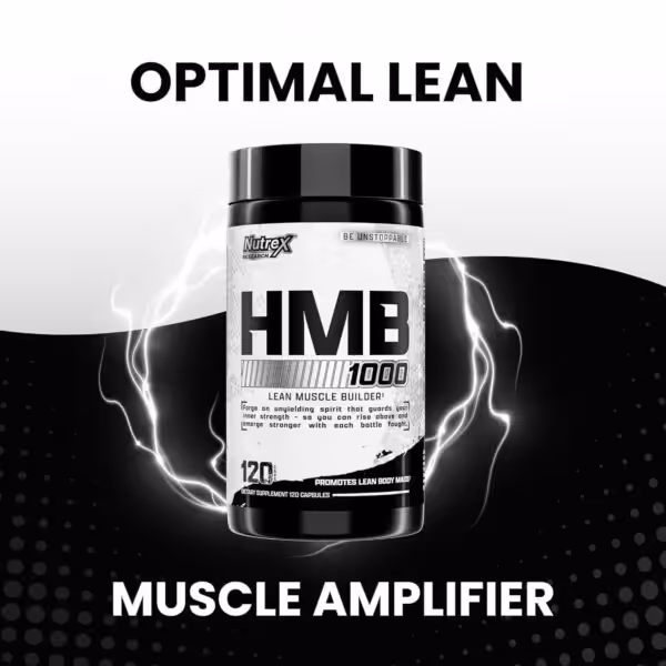 Nutrex Research HMB 1000 Lean Muscle Builder dietary supplement. Optimal Lean Muscle Amplifier