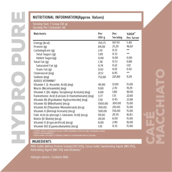 Healthfarm Hydro Pure Whey Protein Isolate Pure