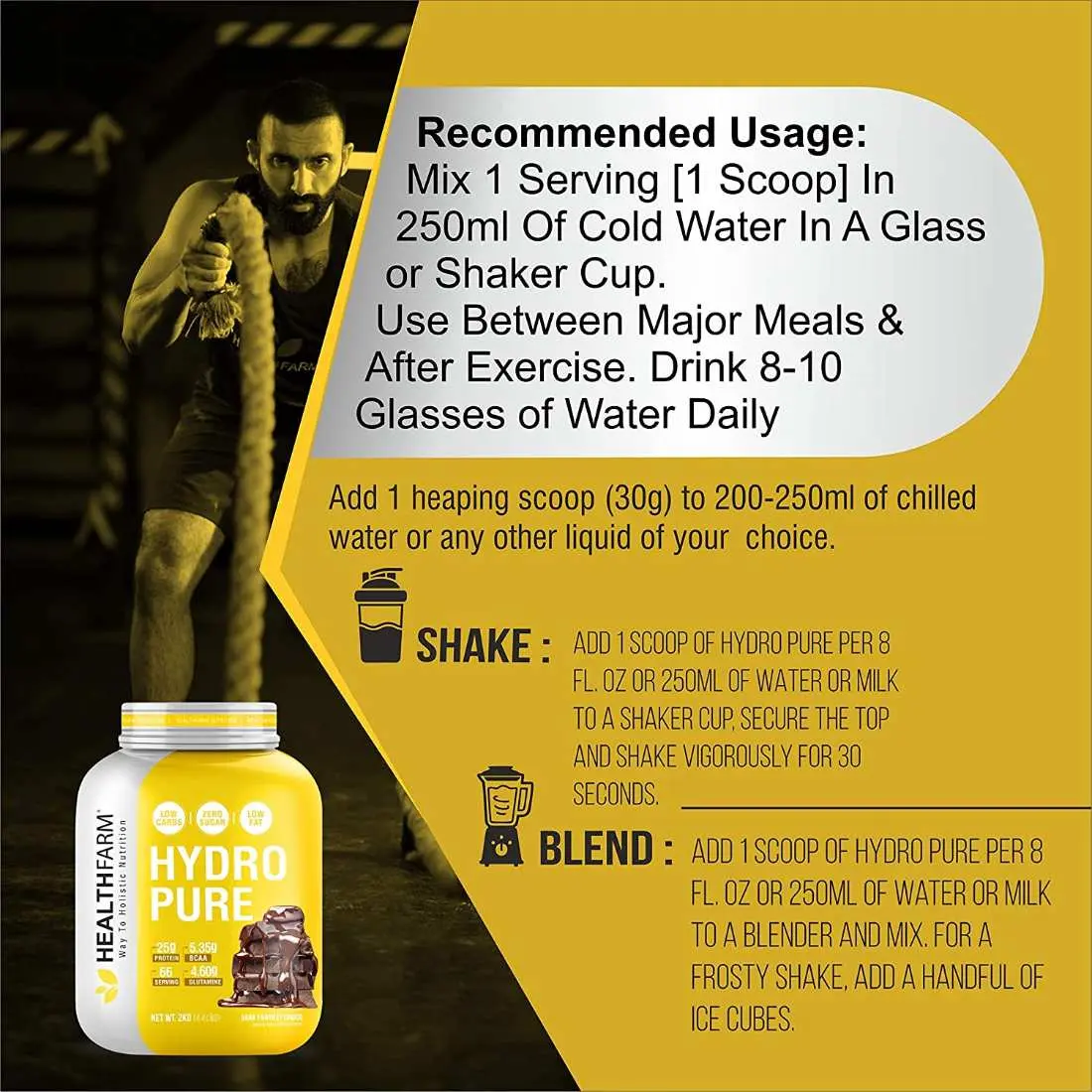 Healthfarm Hydro Pure Whey Protein Isolate Pure - Image 5