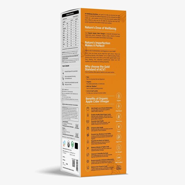 Wellbeing Nutrition Organic Apple Cider Vinegar with Mother of Vinegar