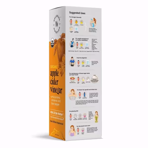 Wellbeing Nutrition Organic Apple Cider Vinegar with Mother of Vinegar - product image