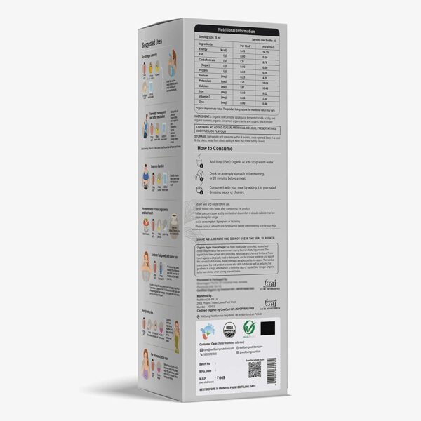 Wellbeing Nutrition Organic Apple Cider Vinegar with Mother of Vinegar