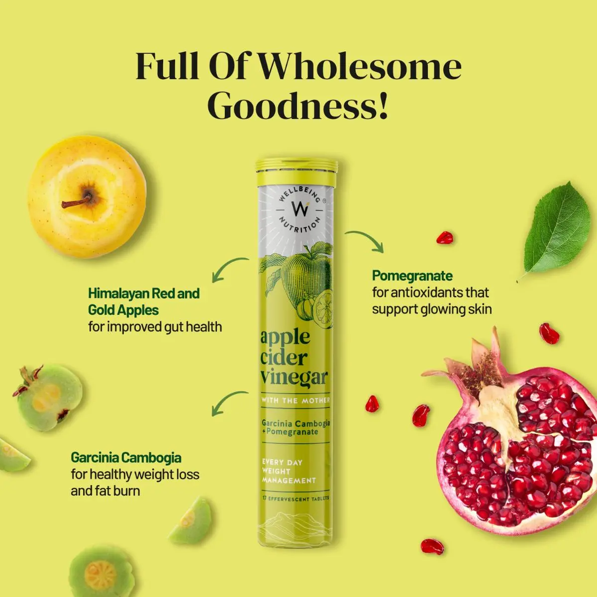 Wellbeing Nutrition Apple Cider Vinegar w/ Mother & Garcinia Cambogia - product image