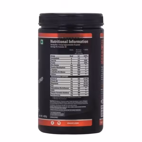 MuscleD-IN Nutrition PRE WORKOUT With Testosterone Booster - product image