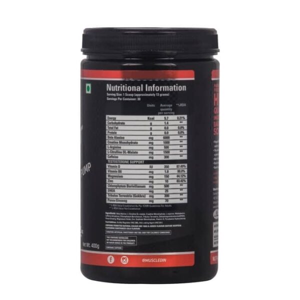 MuscleD-IN Nutrition PRE WORKOUT With Testosterone Booster