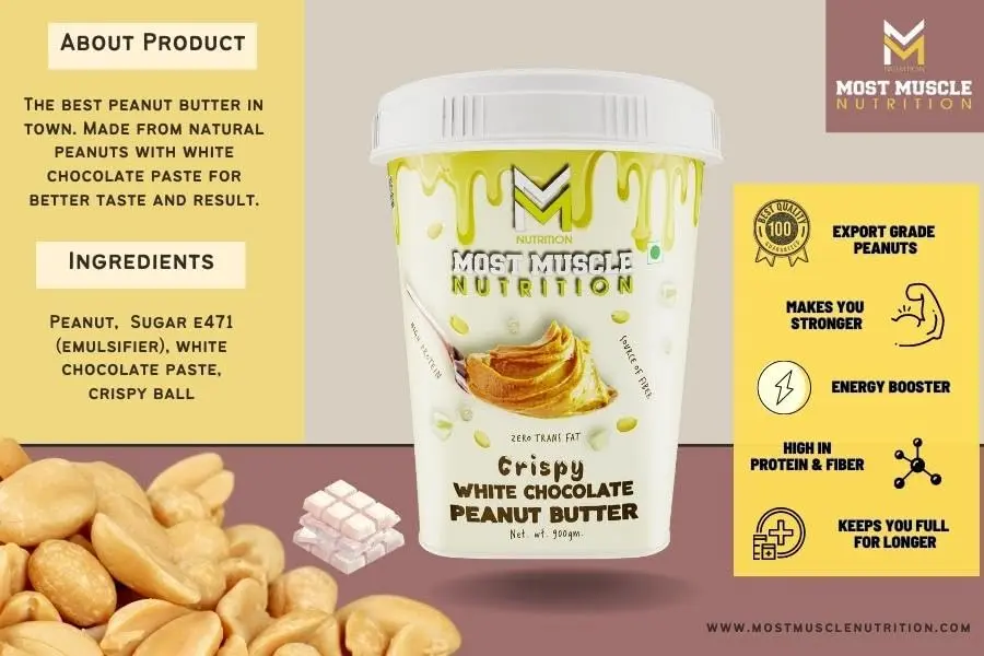 Most Muscle Nutrition Crispy White Chocolate Peanut Butter - Image 9