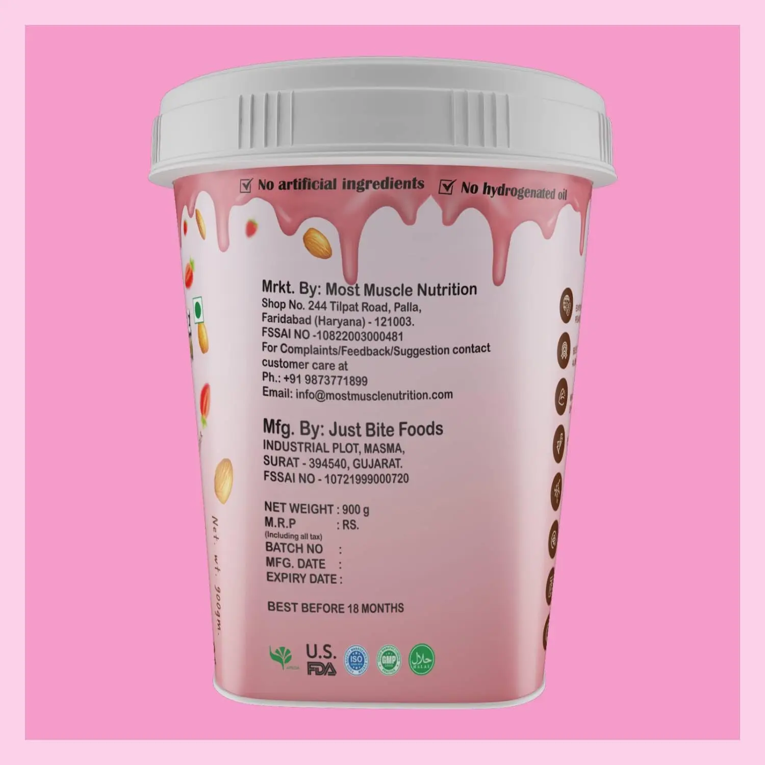 Most Muscle Nutrition Strawberry Peanut Butter All Natural Organic Peanut Butter - product image
